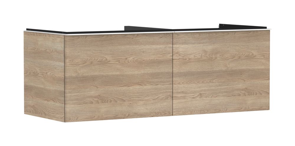 https://raleo.de:443/files/img/11eeea3b5b0af98092906bba4399b90c/size_l/Hansgrohe-HG-Xelu-Q-Waschtischunterschrank-Eiche-Natur-1360-550-mit-2-Schubkaesten-fuer-Konsolen-mit-Aufsatzwaschtisch-geschliffen-Mattweiss-54068700 gallery number 1